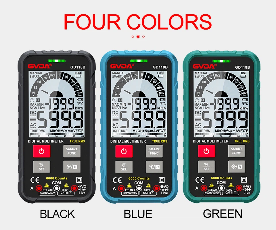 2. Multimter Black green blue color 2. Multimter Black green blue color