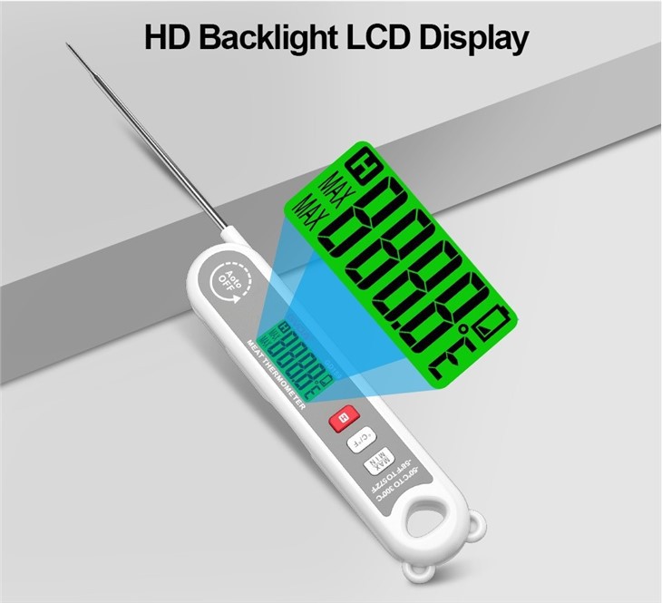 Digital Food Thermometer With Magnet And Foldable Probe