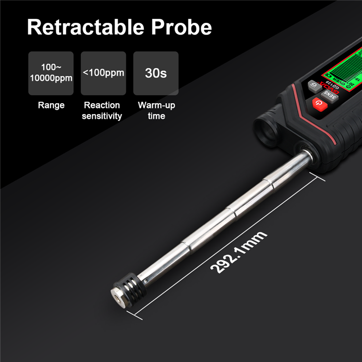 Rechargeable Natural Gas Detector With Extendable Probe